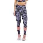 Calça Legging Everlast Flores - Feminina PRETO/ROSA