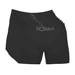 Kit de Cuecas Boxer Zorba Sem Costura 781 - 10 Unidades - Adulto PRETO