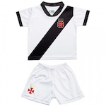 Kit Uniforme do Vasco da Gama 253 S Torcida Baby - Infantil BRANCO/PRETO