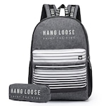 Kit  Hang Loose Mochila  Reforçada - 19 Litros +  Estojo PRETO