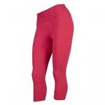 Calça Corsário Rola Moça Poliamida Logomania Brilho - Feminino Coral