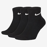 Kit de Meias Cano Médio Nike Everyday Cushion Quarter - 3 Pares PRETO