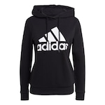 Blusão de Moletom com Capuz adidas Essentials Relaxed Logo - Feminino PRETO/BRANCO