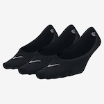 Meias Invisível Nike Everyday Lightweight - 3 Pares PRETO