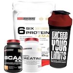 Kit Six Protein Advanced Bodybuilders Baunilha - 2kg + BCAA - 100g + Creatina - 100g + Coqueteleira Baunilha