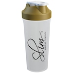 Coqueteleira Slim  Weigth Control - 600ml BRANCO/OURO