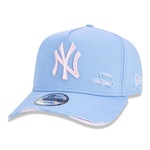 Boné Aba Curva New Era 9Forty A-Frame MLB New York Yankess Destroyed - Strapback - Adulto AZUL