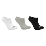 Kt Meias sem Cano Olympikus com 3 Pares - Masculina BRANCO/CINZA