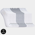 Kit Meias Invisíveis Lupo - 12 Pares - Unissex BRANCO/CINZA