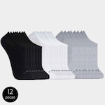 Kit Meias Invisíveis Lupo - 12 Pares - Unissex BRANCO/PRETO