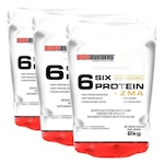 Kit Six Protein Bodybuilders Advanced - Morango - 2Kg - 3 unidades Morango