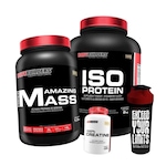 Kit Iso Protein Bodybuilders - Chocolate - 2kg + Amazing Mass 1,5kg - Chocolate + Creatina 100g + Coqueteleira Chocolate