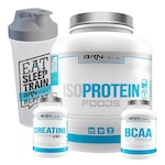 Kit Whey Protein Isolado BRN Foods Baunilha - 2kg + BCAA 100g + Creatina 100g + Coqueteleira Baunilha