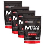 Kit Waxy Mass Bodybuilders - Morango - 3kg - 4 Unidades Morango