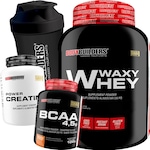 Kit Waxy Whey Bau 900g + Creatina 100g + BCAA 100g Tang + Coqueteleira - Bodybuilders Baunilha