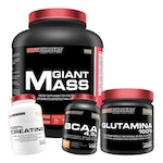 Kit Giant Mass Choc 3kg + Creatina 100g + BCAA 100g Tang + Glutamina 300g - Bodybuilders Chocolate