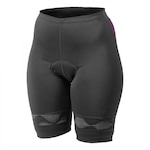 Bermuda de Ciclismo Poker Acolchoada - Feminina PRETO/ROXO