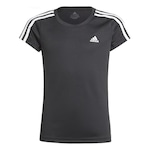 Camiseta adidas Designed 2 Move 3 Stripes - Infantil PRETO/BRANCO