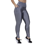 Calça Legging Orbis Fitness Cirre 3D Brilho Bolso Lateral e Recortes - Feminina CINZA