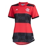 Camisa do Flamengo I 21/22 adidas - Feminina Vermelho/Preto