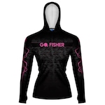 Camiseta de Pesca Go Fisher com Capuz e Proteção Solar Gocpzf 01 - Feminina PRETO