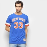 Camiseta Mitchell & Ness NBA New York Knicks Patrick Ewing 33 - Masculina AZUL/LARANJA