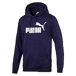 Blusão de Moletom Puma com Capuz Ess Big Logo - Masculino AZUL