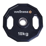 Anilha Wellness Poliuretano Furacão Olímpica 12 Faces com Pegada WK016 - 10kg PRETO