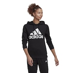 Blusão Moletom adidas Capuz Ess Relaxed Logo -Feminino PRETO/BRANCO