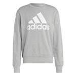 Blusão de Moletom sem Capuz adidas Essentials Logo - Masculino CINZA/BRANCO