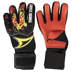 Luva de Goleiro de Campo Three Stars Palma Kick - Adulto PRETO/VERMELHO