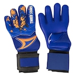 Luva de Goleiro de Campo Three Stars Palma Kick - Adulto AZUL/LARANJA