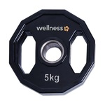 Anilha Wellness Furação Olímpica 12 Faces com Pegada - 5kg PRETO