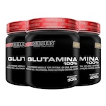 Kit Glutamina 100% Bodybuilders - 3 potes - 300g Natural