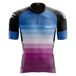 Camisa de Ciclismo Be Fast Degradê - Feminina Azul/Roxo