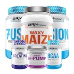 Kit 2x Whey Protein BRN Foods 900g Morango + Waxy Maize + BCAA + H Pump + Creatina Nao Se Aplica