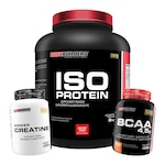 Kit Whey Protein Isolado Chocolate 2kg + BCAA 4.5 100g + Creatina 300g - Bodybuilders Chocolate