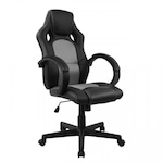 Cadeira Gamer Pelegrin Presidente em Couro PU PEL-3002 PRETO/CINZA