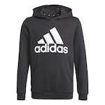 Blusão de Moletom com Capuz adidas Logo - Infantil PRETO