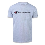 Camiseta Champion Script Logo Print - Masculina CINZA