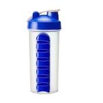 Garrafa Squeeze Gold Sports Mixer e Porta Comprimido - 750ml AZUL