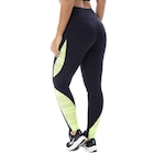 Calça Legging Orbis Fitness Suplex Poliamida Cós Alto Recortes Tela Desenhada - Feminina VERDE