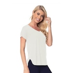 Camiseta Trinys Longa Atrás Viscose - Feminina BRANCO