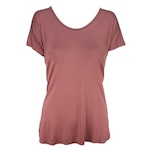 Camiseta Trinys Longa Atrás Viscose - Feminina Rose