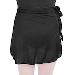 Saia Ballet Ritmus Transpassada Jersey - Adulto PRETO