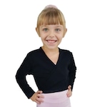 Bolero Ballet Casaquinho Ritmus Transpassado Poliamida - Infantil PRETO