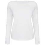 Camiseta Rola Moça Manga Longa Thermo - Feminina BRANCO/PRETO