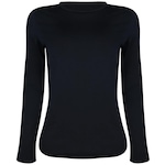 Camiseta Rola Moça Manga Longa Thermo - Feminina PRETO/CINZA ESC