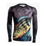 Camiseta de Pesca BRK Combat Fish Tucunare Azul 1.0 - Masculina PRETO