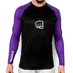 Rash Guard Manga Longa Koral Neo - Masculina PRETO/ROXO